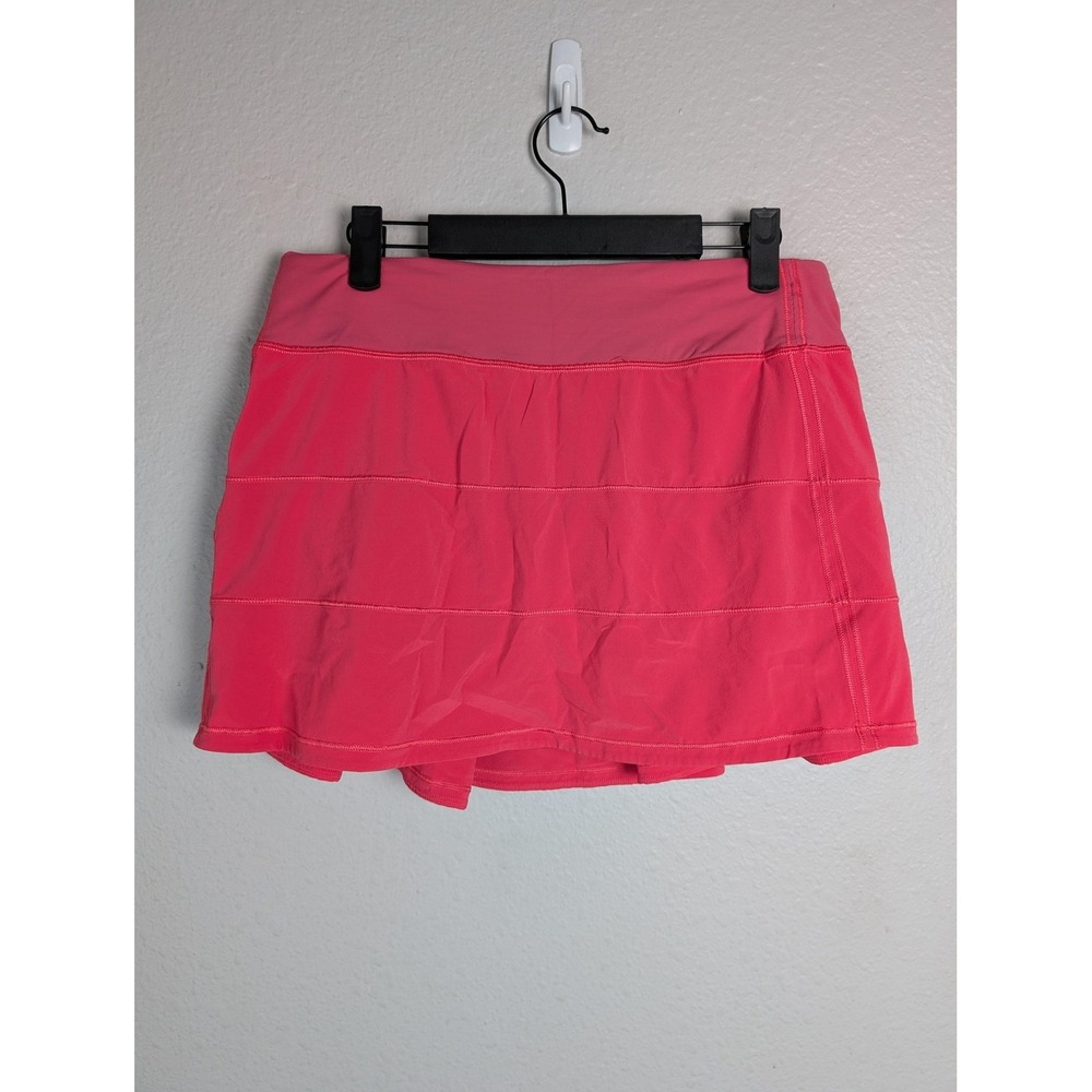 Lululemon Skort Womens 8 Pink Athletic Pull On Lined Pockets Polyester Blend